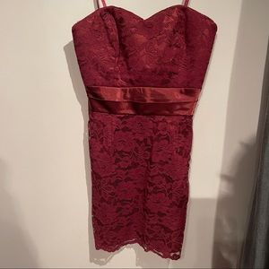 Burgundy lace dress